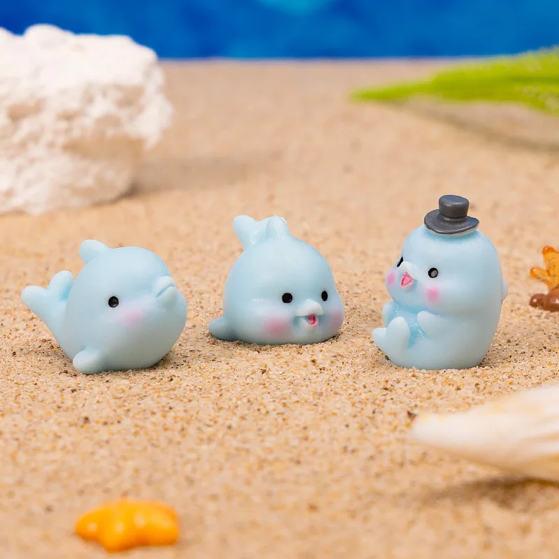 100pcs Wholesale 3D Resin Ocean Animals Dolphin Home Decoration DIY for Fairy Garden Landscape Dollhouse Accessories