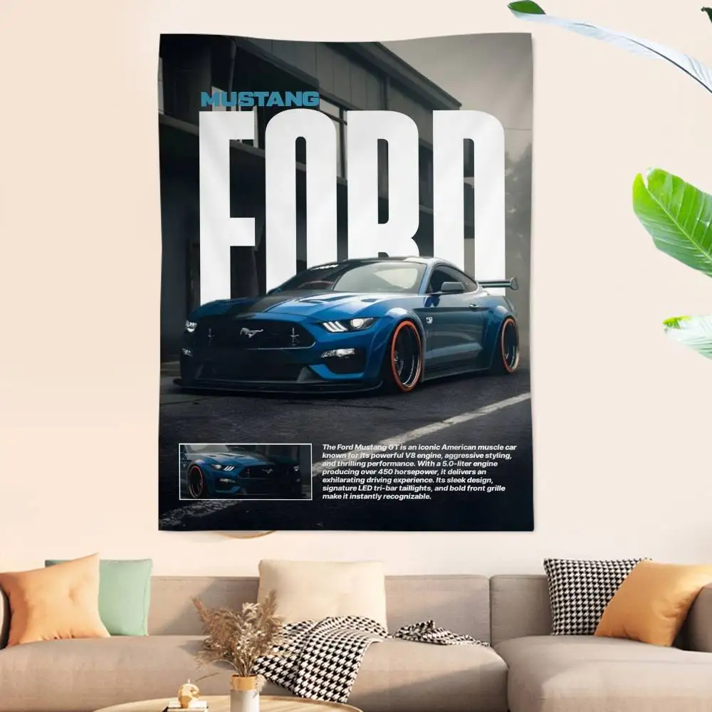Car F-Fords Logo Colorful Tapestry Wall Hanging Bohemian Wall Tapestries Mandala Wall Hanging Sheets