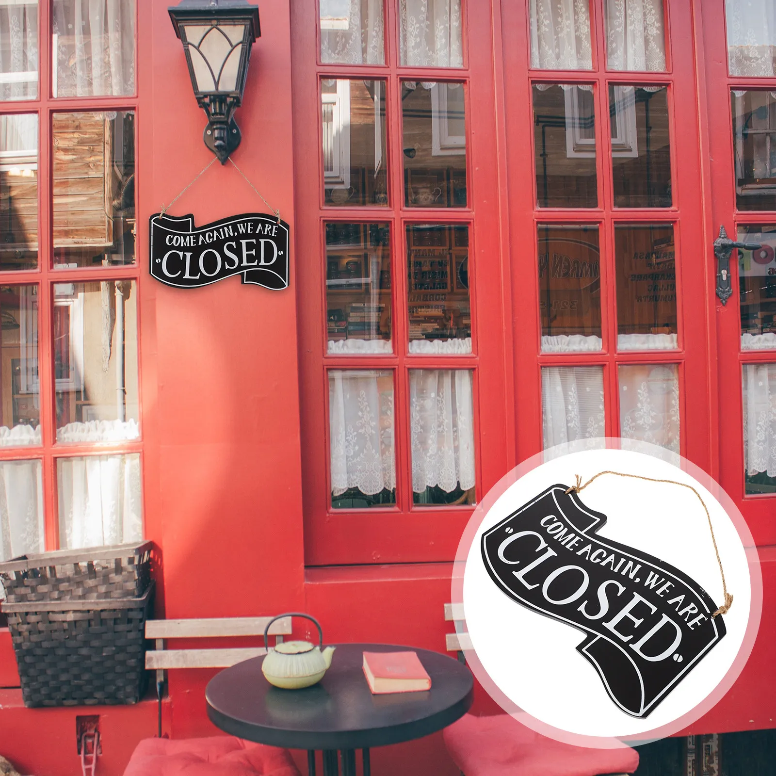 1Pcs Wood Door Sign Open Hanging Plaque Double-Sided Vintage Style Come Are Open for Shop Window Wall Coffee Decoration