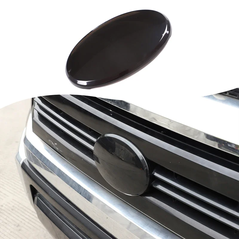 1Pcs ABS black For Toyota Tundra 2007-2021 car front logo cover decorative sticker car exterior protection accessories view 2