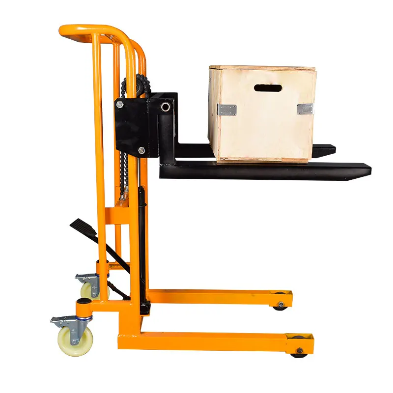 1.6M Lifting Height Manual Pallet Stacker 500KG Load Capacity Heavy Duty Solid Frame Smooth Hydraulic Lifting Warehouse Cargo