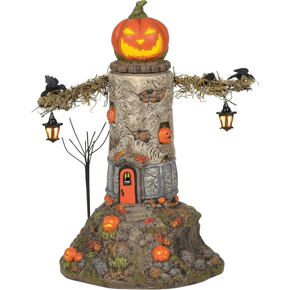 

Halloween Midnight Fright Light Pumpkin Lit Building, 10.83 Inch, Multicolor Halloween Decoration