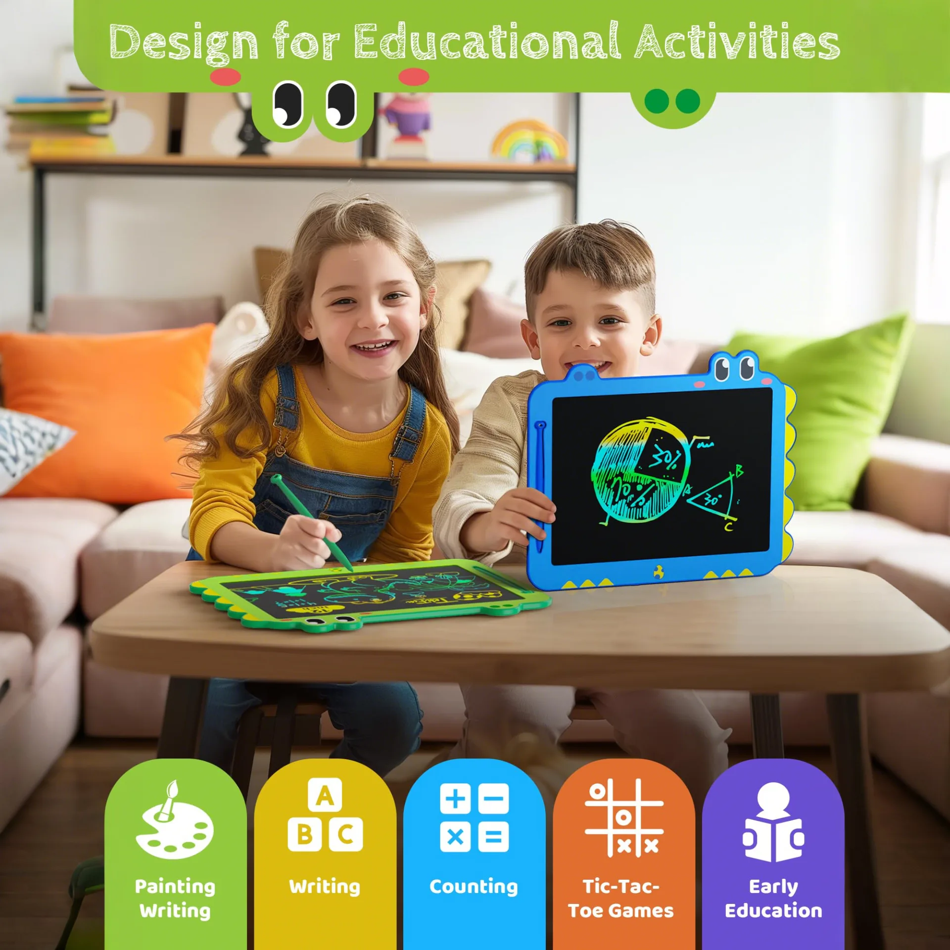 Colorful Graffiti Board, Drawing Board One Piece of Children's Toy, with Paintbrush Lanyard, Educational Learning Toys, Suitable