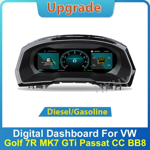 New Car LCD Digital Cluster For VW Golf 7 R Golf7 MK7 GTi Passat B8 CC Virtual Cockpit SpeedMeter Dash Screen Instrument Panel