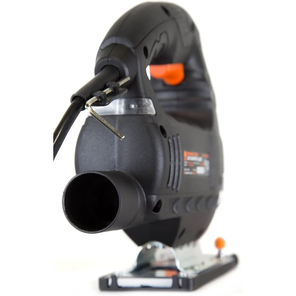 منشار مداري متغير السرعة 6.6 أمبير مع ضوء ليزر وإضاءة LED، تصميم أسود وفضي للقطع الدقيق #6