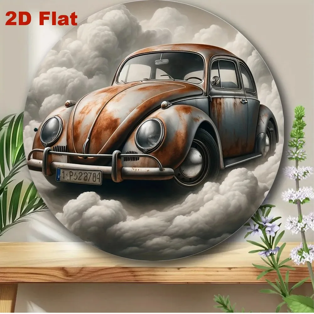 1pc Vintage Rusty Beetle Car Aluminium Sign Retro Classic Auto Metal Wall Decor for Garage Man Cave Game Room