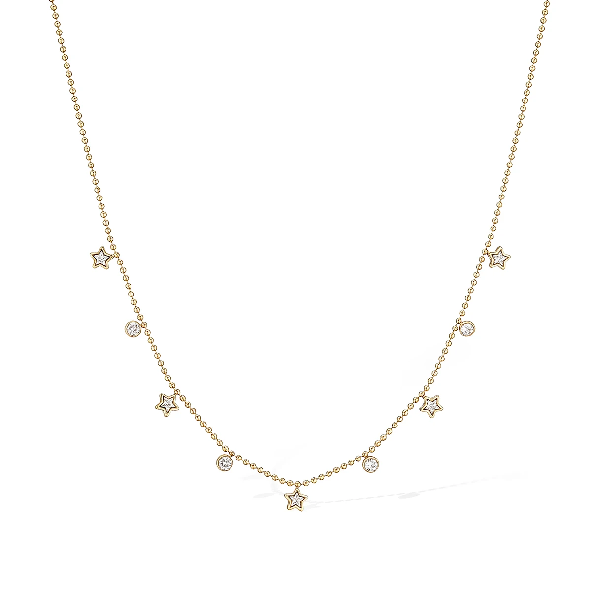 Trendy Gold Color Stainless Steel Bear Choker Necklace For Women Fashion CZ Zircon Jewelry