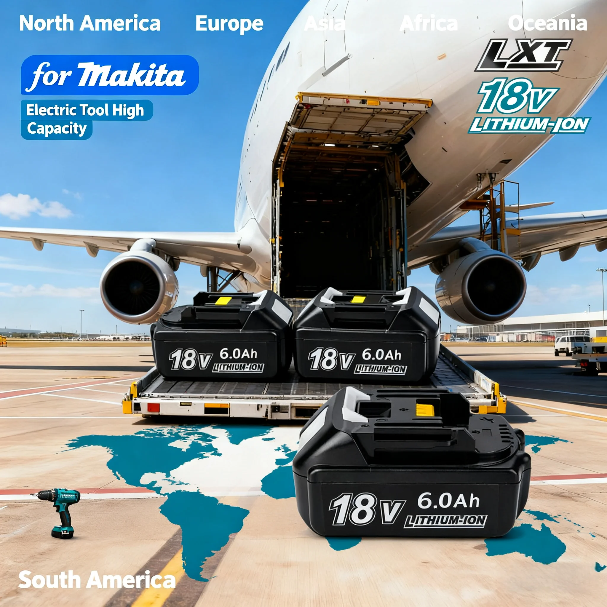 

factory outlet For Makita BL1860 Replacement Battery:Latest Upgraded 18V 6000mAh Lithium-Ion, Fits BL1840,BL1850,BL1830,BL1860B