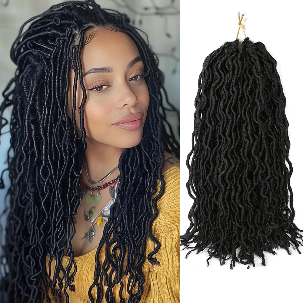 

Goddess Gypsy Locs Crochet Braids Hair Ombre Soft Curly Faux Synthetic Hair Extensions Dreadlocks locs Crochet Hair for Women