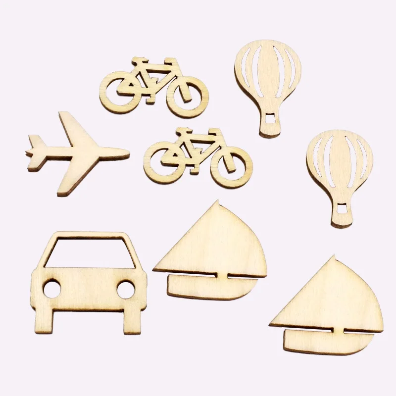 Veicolo dei cartoni animati Log Bottoni in legno misti Artigianato decorativo fatto a mano fai-da-te 25 pezzi/borsa