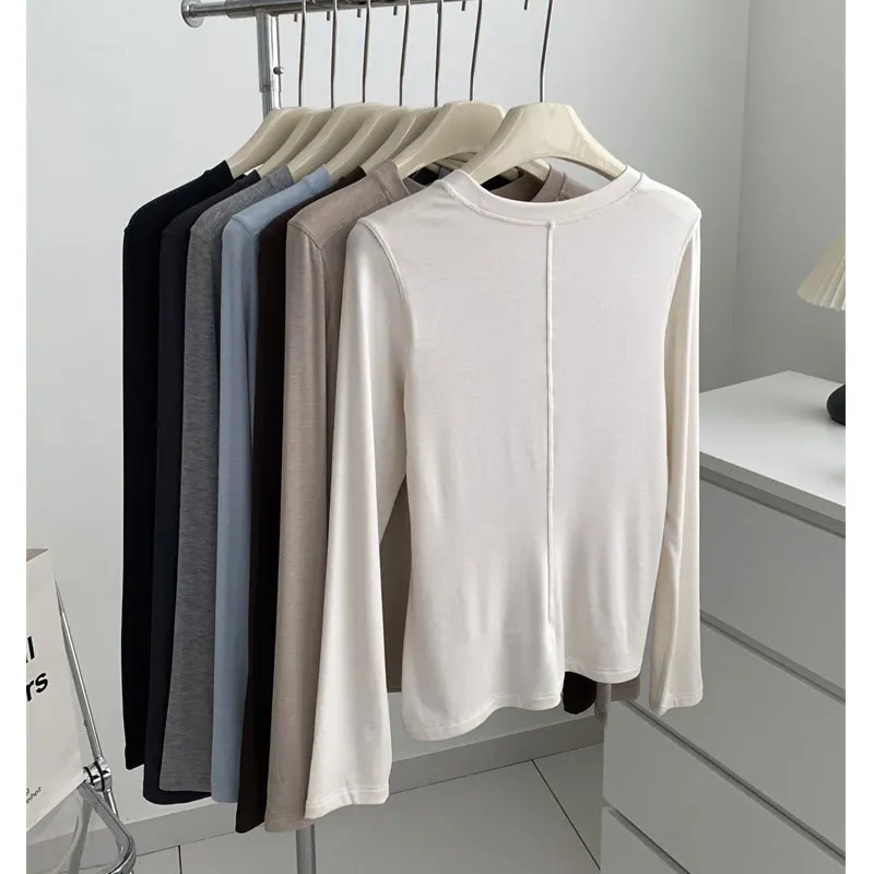 2025 Women Autumn Long Sleeve Blouses Stretch Soft material Tops Pullovers Good Quality Women Fashion Tops