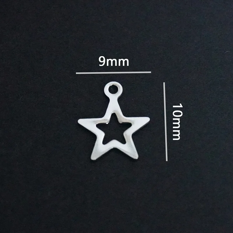500pcs /lot Small Star Charms Keychain Stainless Steel Metal DIY Jewelry Making Accessories for Keyrings
