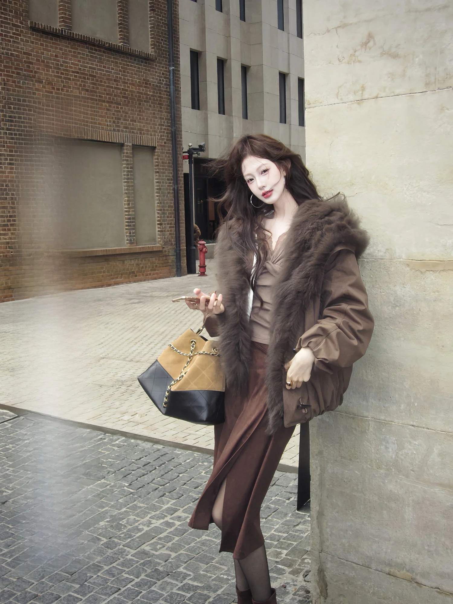 

een Vegetable Eating Barcelo Sunset Cisas New Arrival Detachable Fur Collar down Jaet Hooded Parka Windproof Coat