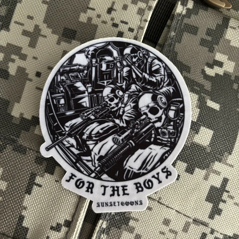 Skeleton Warrior Tactical Patch High Angle Shoot Morale Badge Hook and Loop Printing Patches Military Armband Backpack Sticker