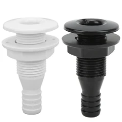 5/8in Thru Hull Fitting Straight ABS Impact Resistance Hose Connector Accessory for Boats Marines Thru Hull Connector