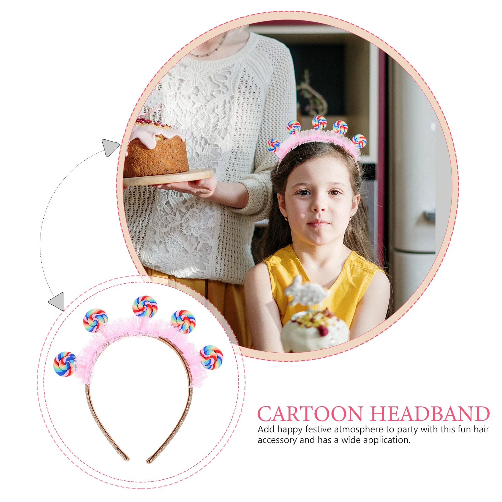 Lollipop Headband Party Hair Hoops Candy Cartoon for Kids Accessories Women Headdress Creative Women's Child