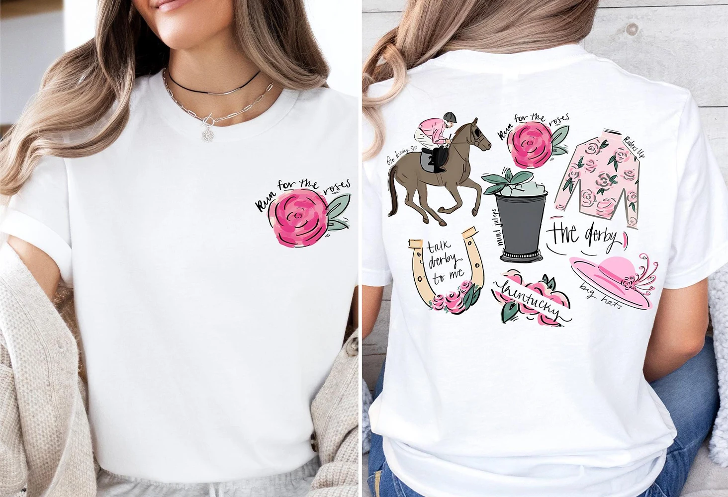 

Vintage Run for the Roses Print Shirt Horse Lover Tee Short Sleeve Crewneck Unisex Shirts Harajuku Tee Streetwear Casual Clothes