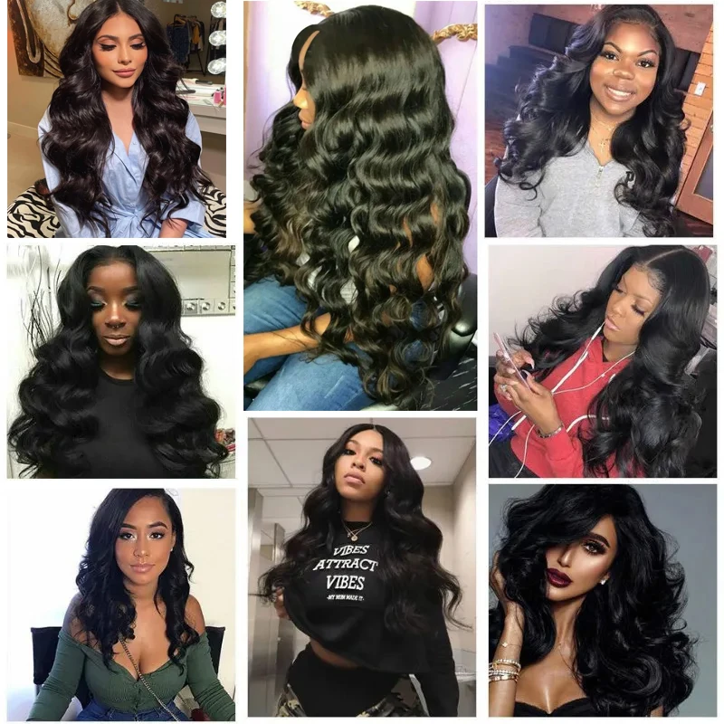 Human Hair Bundles with Closure Body Wave 100% Brazilian Virgin Remy Human Hair 3 set Bundles with Lace Closure Natural Color