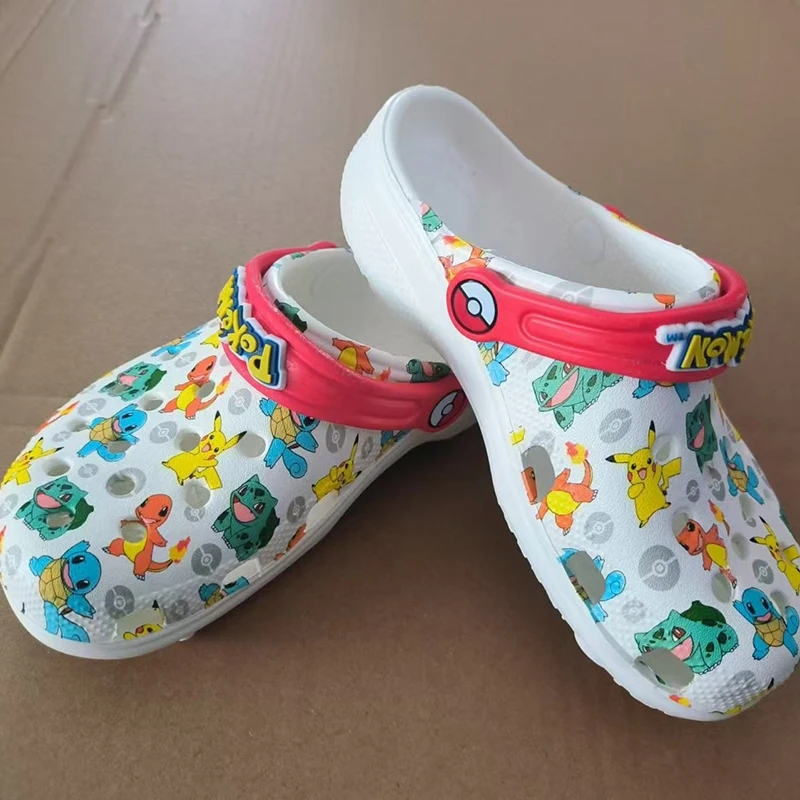 Pokemon Hole Sandals Pikachu Squirtle Charmander Slippers Sandals Kawaii Eva Anime Home Beach Shoes Summer Slippers Kids Gifts