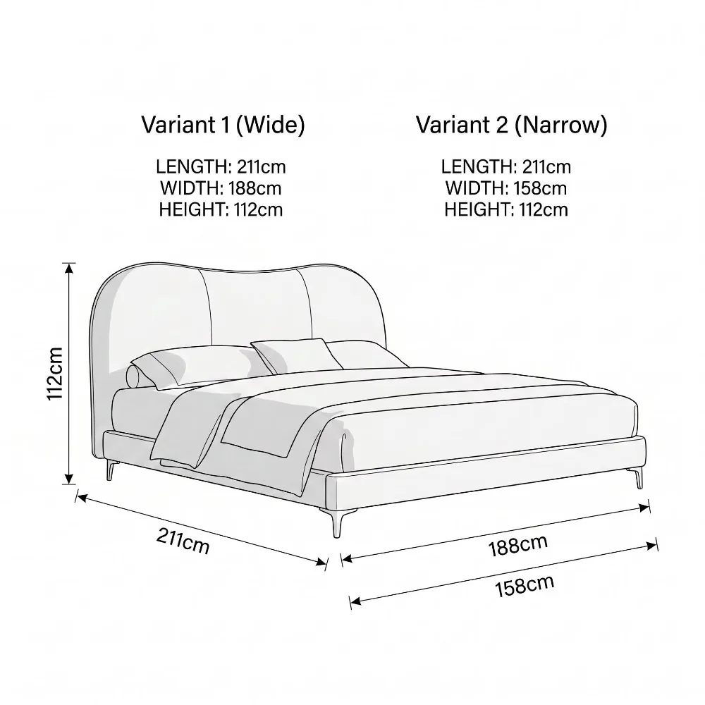 French Luxury Leather Bed Frame Large Size Soft Solid Pine Wood Bed Structure Stylish Bedroom Bed Household Bedroom Decoration