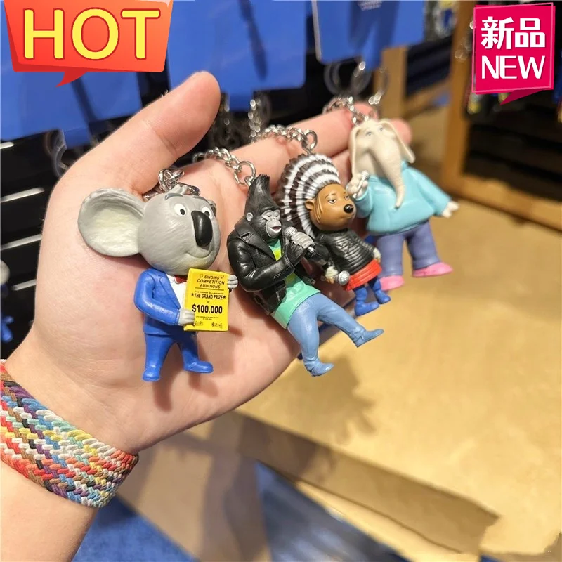 Beijing Movie Park's 'Sing' Characters Keychain Bag Charm - Featuring Mina, Ash, Johnny, & Moon as a Gift