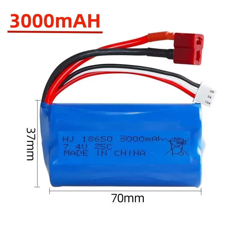 

2S 7.4V 3000mah 18650 Li-ion Battery For Wltoys 144001 A959-B A969-B A979-B K929-B 12428 12423 10428 Q39 RC Car Spare Parts