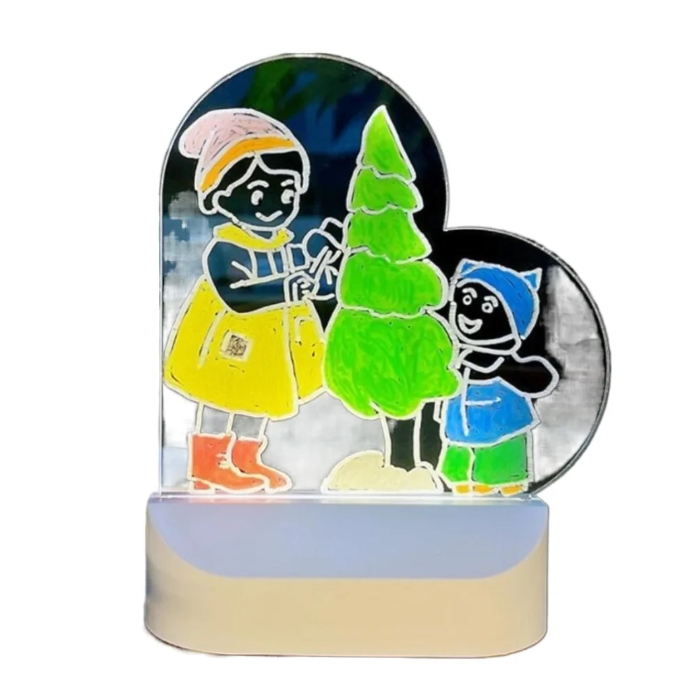New LED Luminous Drawing Board Glowing Acrylic Children Drawing Toys Craft Marker Board DIY Coloring Night Light