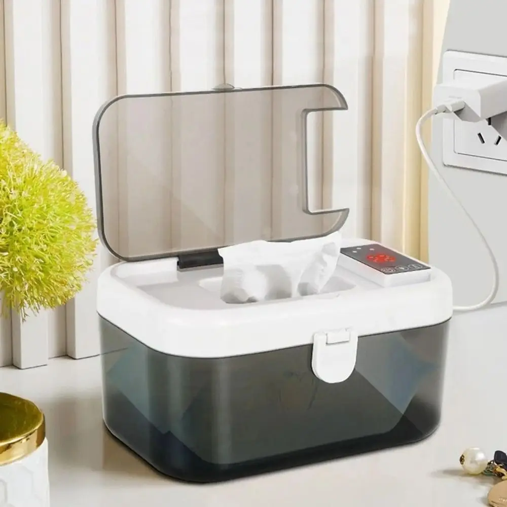 Quick Heating Baby Wipe Warmer Case 3-Step Temperature Digital Display Wet Towel Dispenser Dispenser Small