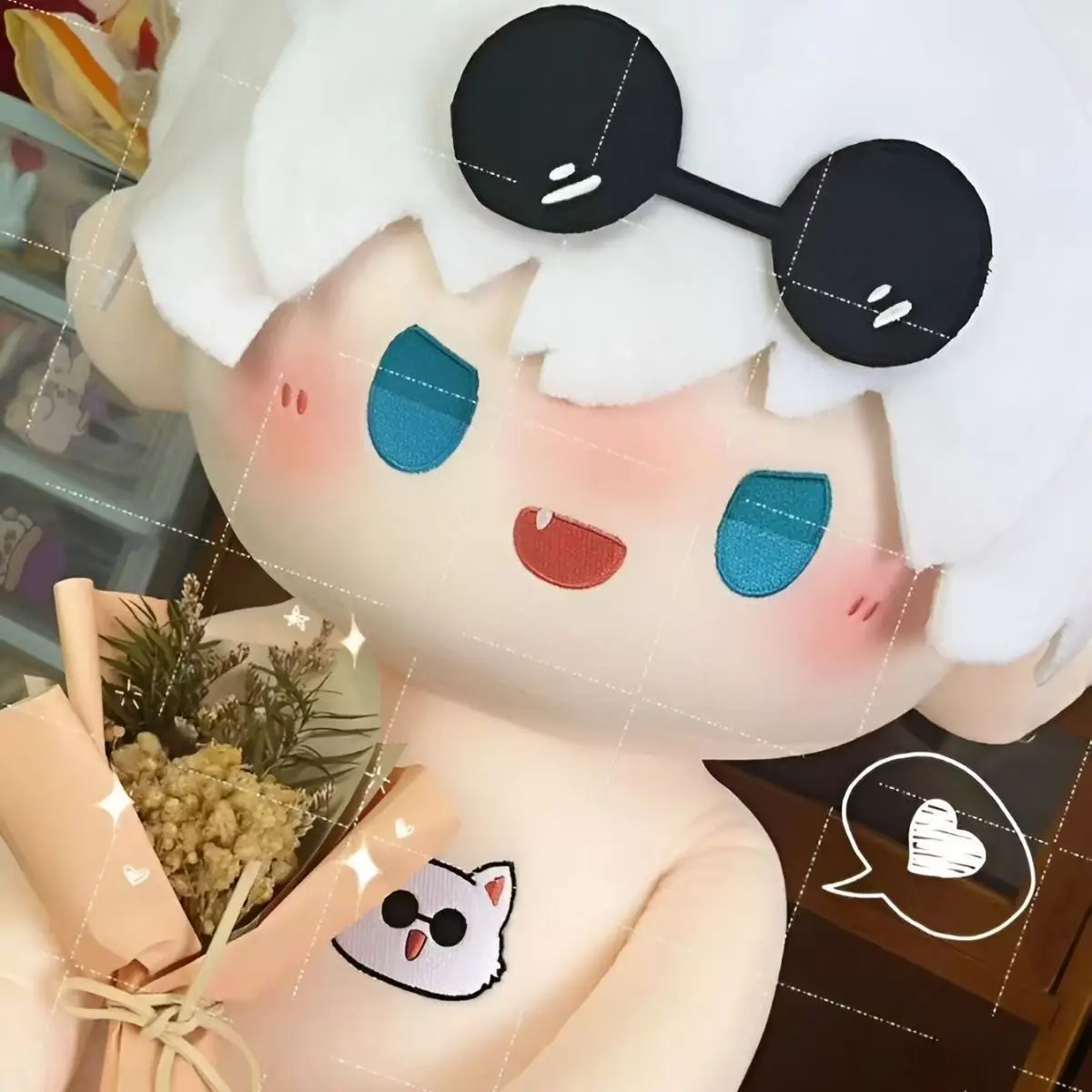 40 cm Jujutsu Kaisen Satoru Gojo Furry Adorabile Baby nudo Maumet Cartoon Cotton Doll Delicata burattino Posizione seduta Natale