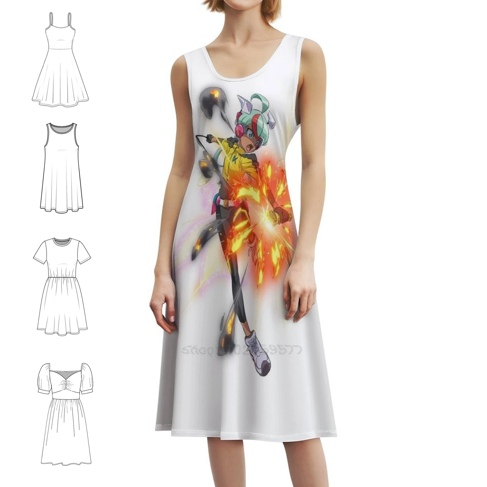 

При Форсайт | Beyblade Burst Quadstrike Повседневное платье в корейском стиле для женщин Простые повседневные офисные женские платья Beyblade Beyblade