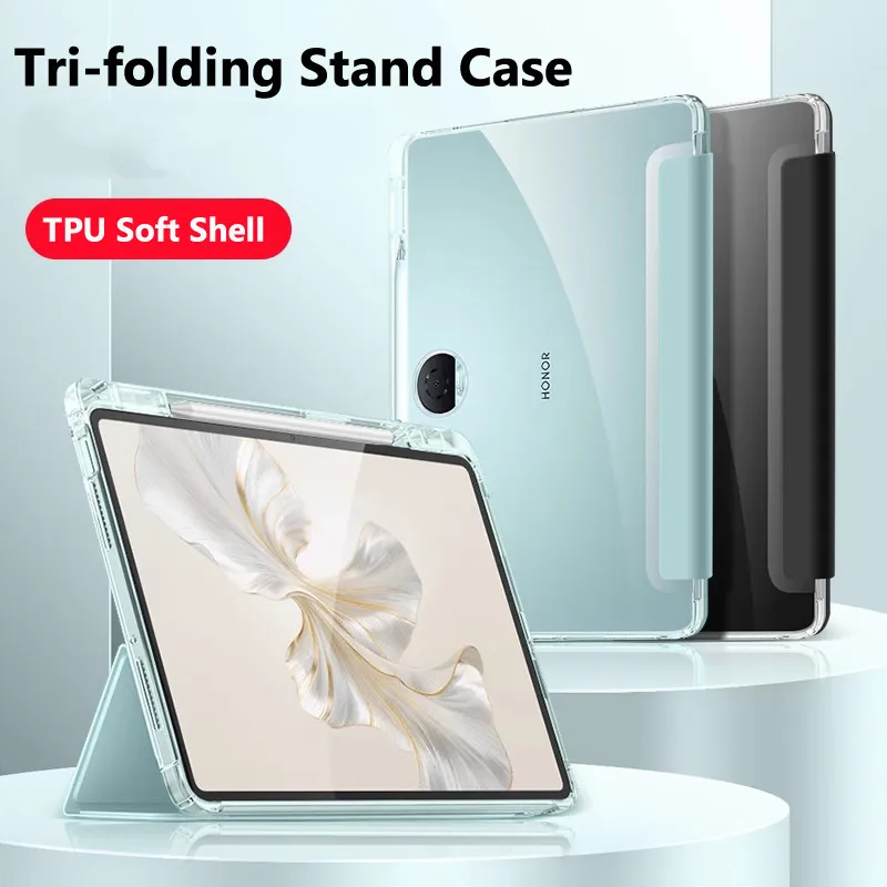 Tri-fold Tablet Case for Honor Pad 9 12.1inch 9 Pro V8 Pro 12.1 8 12Inch X9 11.5 X8 Lite 10.1 V7 Pro 11inch with Pencil Holder