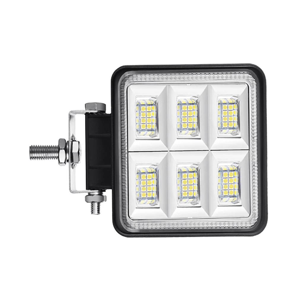 12-24V 48W 4-Inch Square White LED Work Light Pods Flood Spot Lamp 6000K Universal for Car Off Road Truck SUV Van