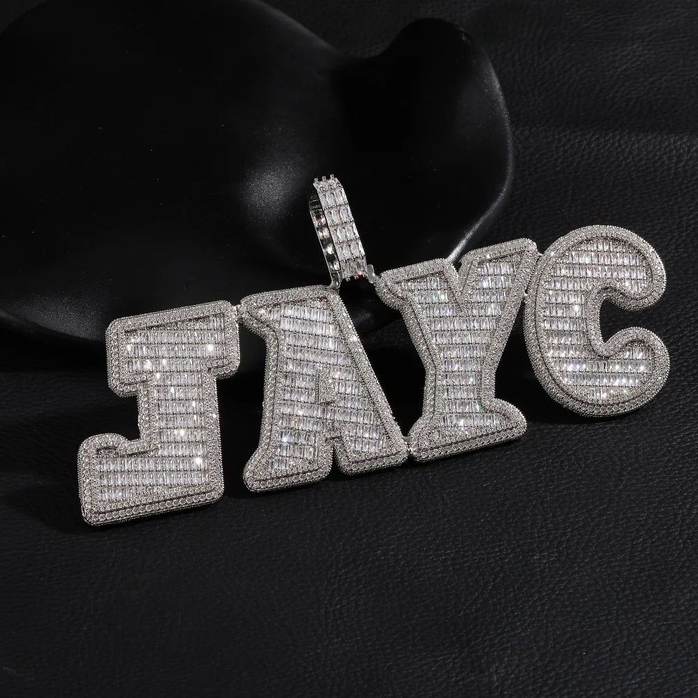 

ICEC Full Bling Cubic Zirconia Custom Personalized Pendant Hiphop Personal Necklace Fashion Nameplate Choker Gift For Men Women