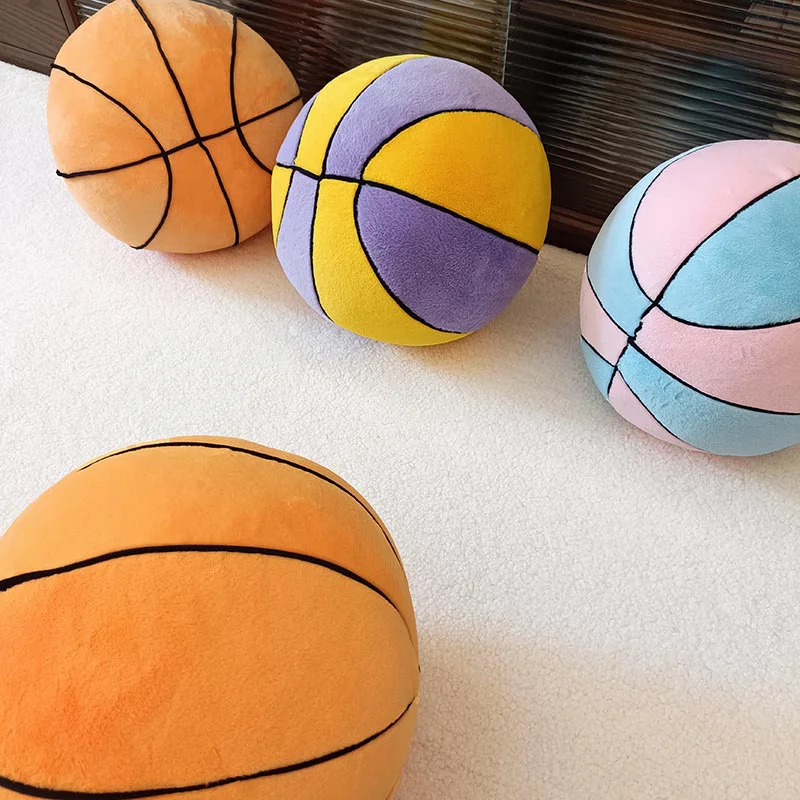 

Simulation Cartoon Basketball Plush Toy Real Life Sport Lifelike Ball Doll Stuffed Pillow Room Decor for Kids Boys Birthday Gift