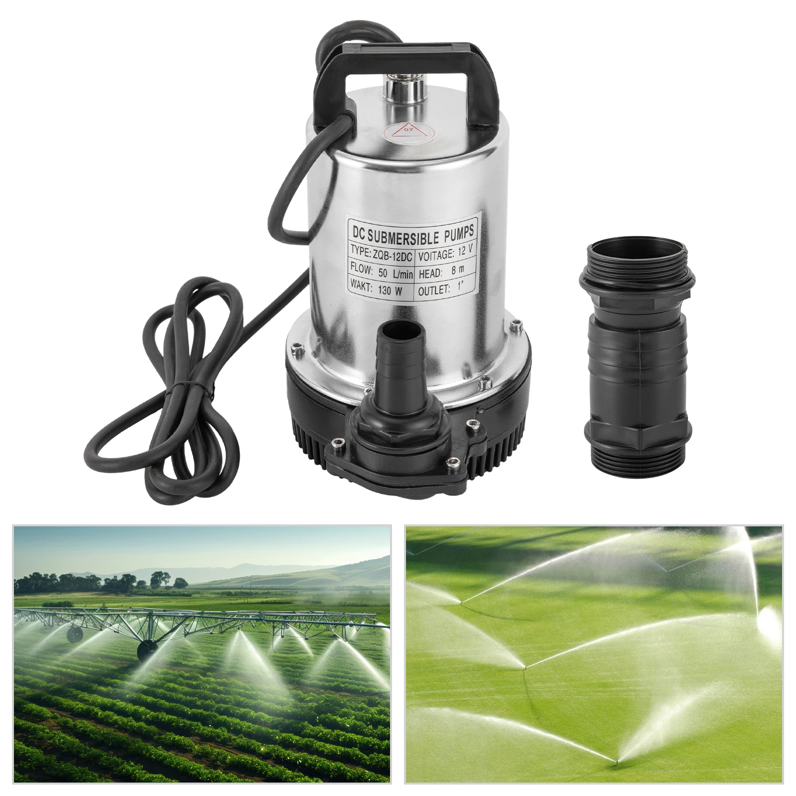 120W 12V Submersible Water Pump 3000rpm Swimming Pool Deep Well Pump for Agricultural Irrigation w/9.84ft power cord