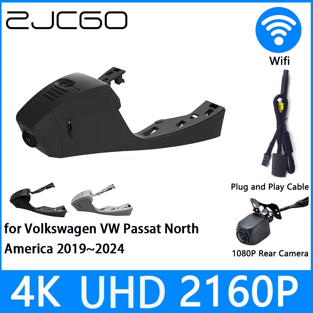 

ZJCGO Dash Cam 4K UHD 2160P Car Video Recorder DVR Night Vision for Volkswagen VW Passat North America 2019~2024