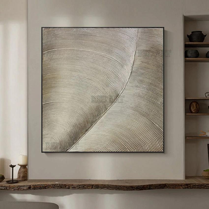 New Abstract Handmade Design Texture Lines Oil Painting, House Wall Decoration Thick Acrylic Feather Picture Paintings, Wall Art