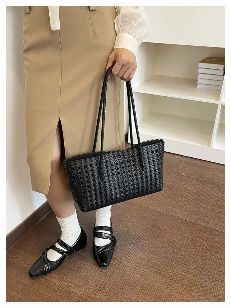 CEEKAY Damen-Tragetasche, orange, gewebtes Kunstleder, große Schulterhandtasche mit Reißverschlusstaschen-Set, Sommer, Strand, Urlaub, Mode – Detail 30