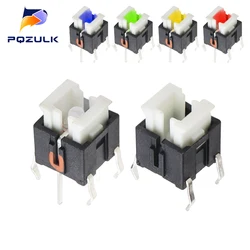 5PCS TS-H002 Touch Switch Pin With Light 6 * 6 * 7 Blue LED4 pin reset button micro button environmental protection