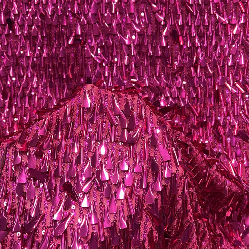 

Vertical Sequin Embroidered Tulle Fabric for DIY Sewing Luggage Bags Shoe Materials Clothing Fashion Designer Fabrics Cloth