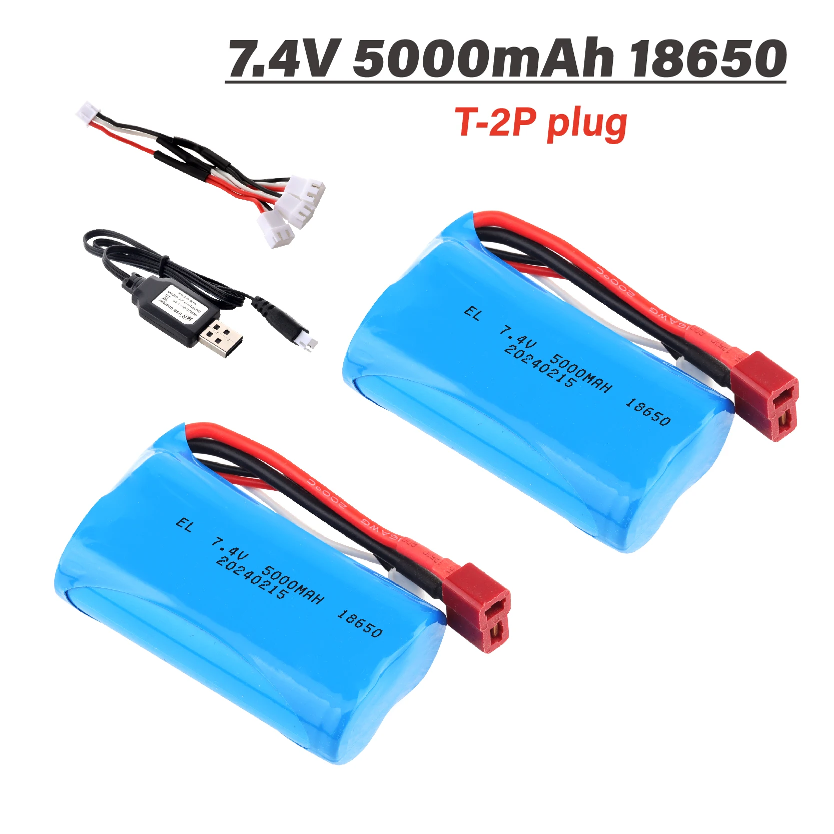 5000mAh 18650 Li-ion Battery with T plug for SCY-16101 16102 16103 SCY-16201 SCY-16301 RC/Q46 Q39 7.4v Battery parts