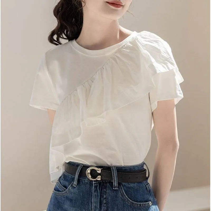 

Белая хлопковая футболка для женщин из чистого хлопка ort Sve Youthful Vitali Sle Faion Design Sense Sum Женская футболка