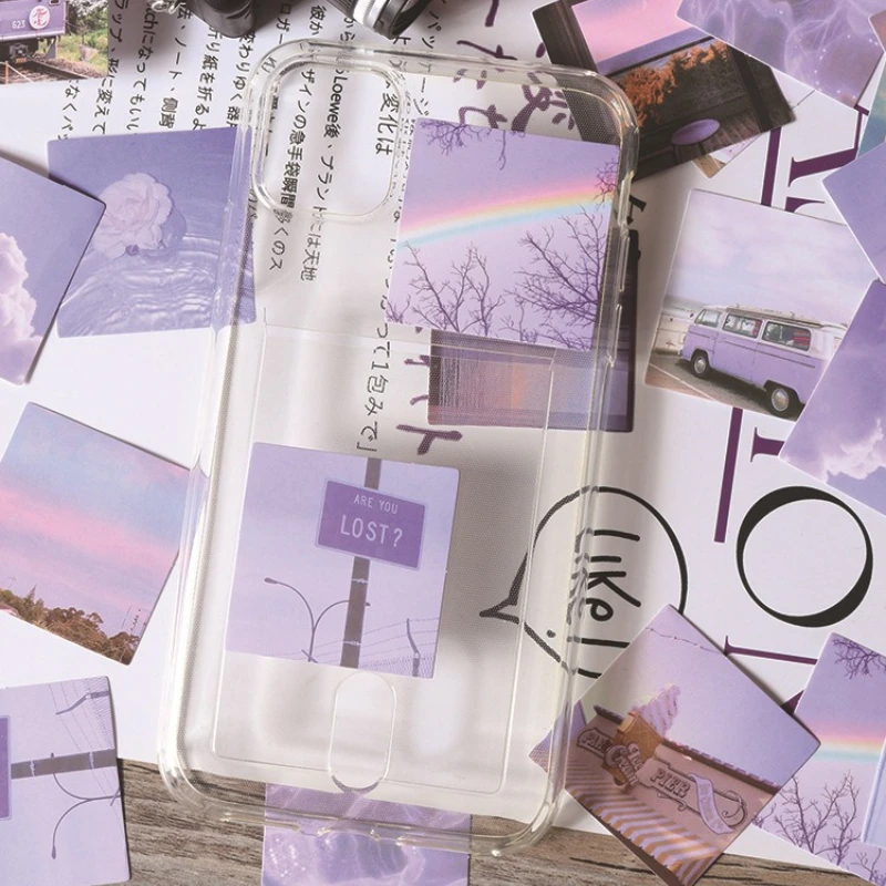 

46Pcs/box INS Purple Series Aesthetic Girl Stickers Scrapbook Journal Notebook DIY Decoration Cute Phone Case Stationery Decals