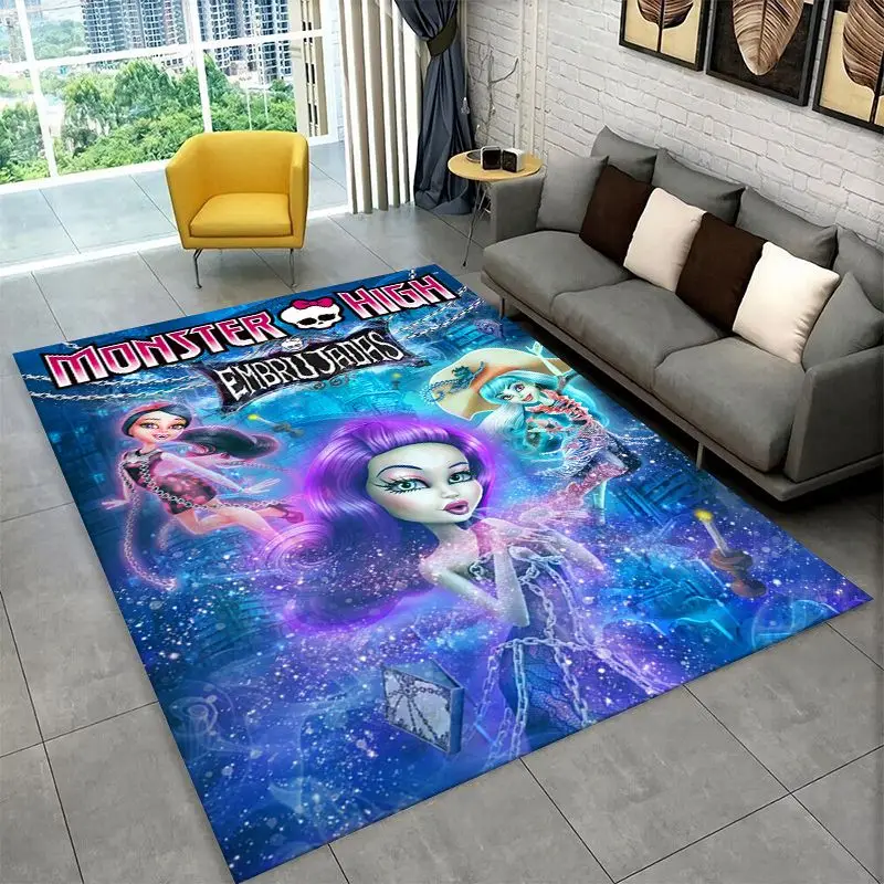 Cartoon Monster High Draculaura Vampire Non-Slip Area Rug for Living Room,Bedroom,Playroom,Soft Carpet Floor Mat Home Decor Rug