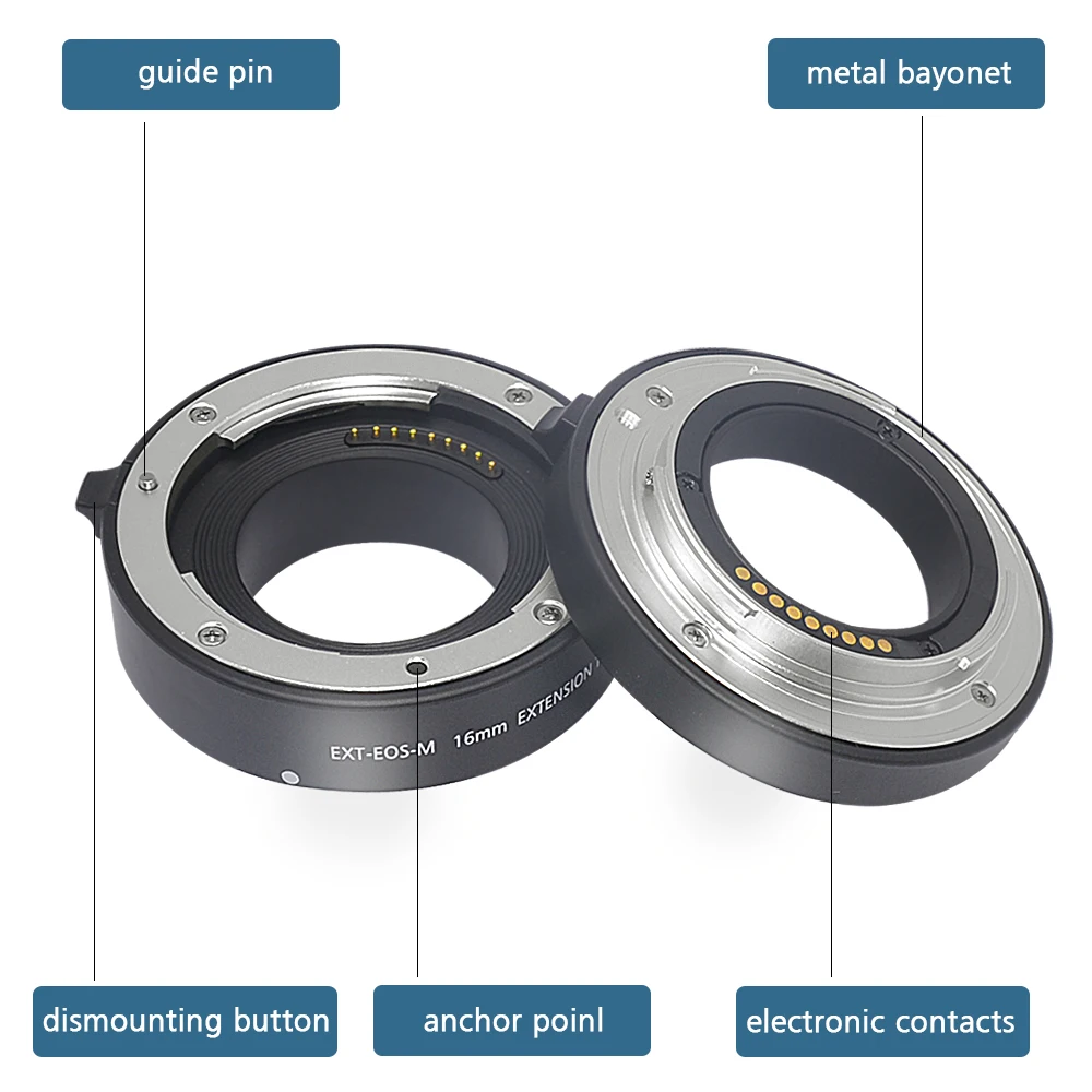 Mcoplus AF Auto Focus Macro Extension Tube Ring Set for Canon EF-M EOS M M2 M3 M5 M6 II M10 M50 M100 M200 Mirrorless Camera