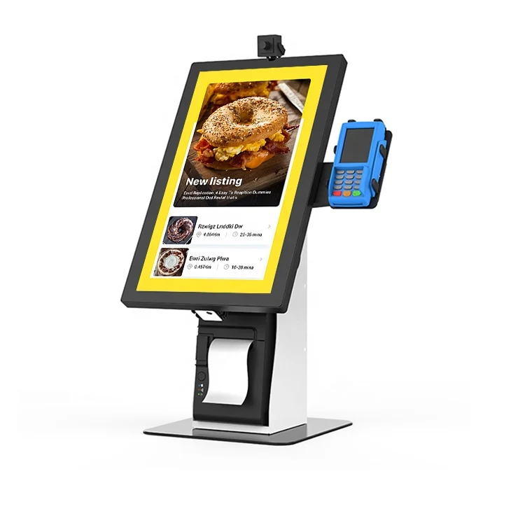 21.5 Inch Desktop Interactive Advertising Display Touch Screen Order Self Service Payment Kiosk