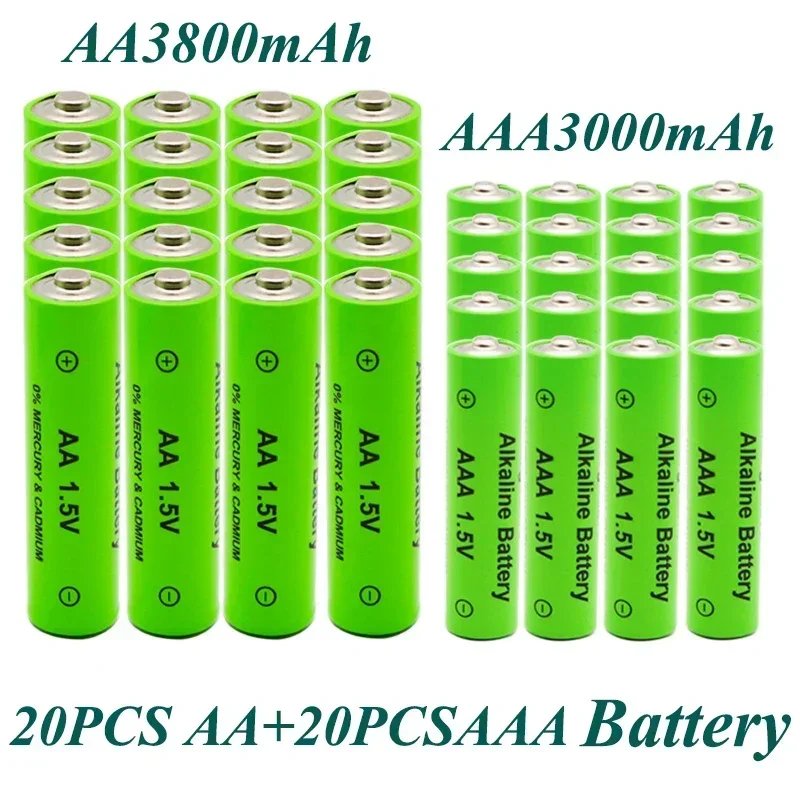 AA + AAA Rechargeable AA 1.5V 3800mAh/1.5V AAA 3000mah Alkaline Battery Flashlight Toys Watch MP3 Player Replace Ni-Mh Battery