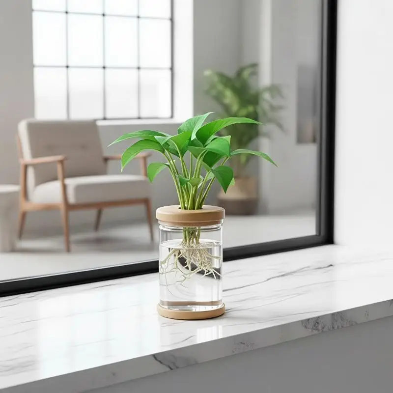 Hydroponic Plant Propagation Pot Automatic Water Absorption Nordic Plastic Vase for Home Garden Small Plant Growing