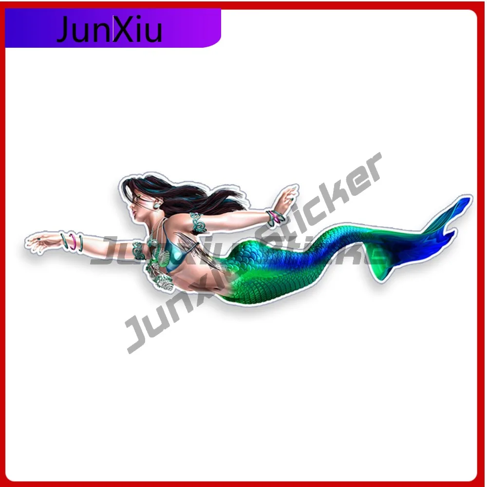 

Mermaid Sticker 6" Die Cut Ocean Beach Cup Cooler Decal Vintage Waterproof Vinyl Sticke Car Laptop Window Bumper