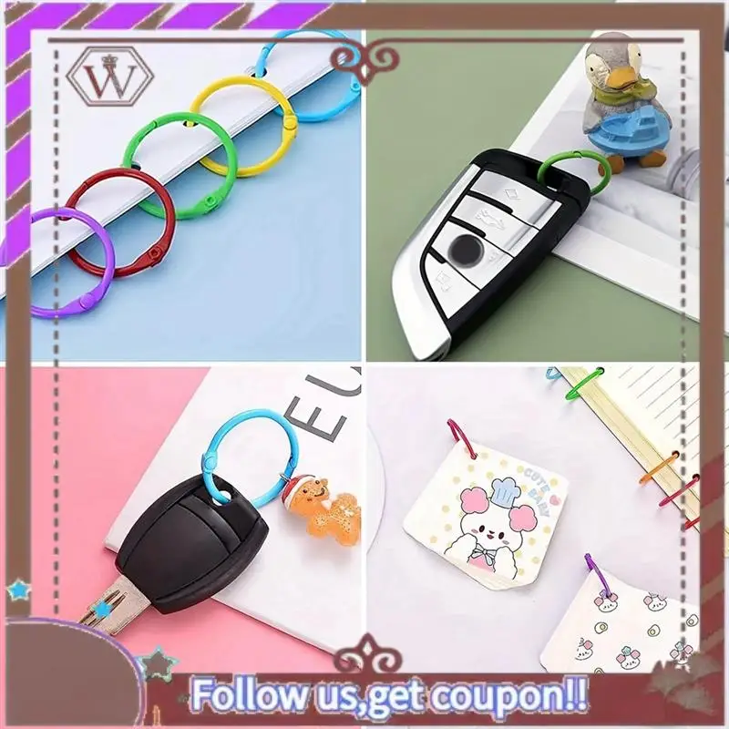 ABBG-키 링 인덱스 카드용 바인더 링 노트북, 키체인 키 링 사무실 학교용 바인더 링 홈, 루스 리프 바인더